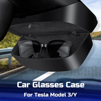 Avtomobilsko Držalo za Očala sončna Očala Primeru Škatla za Shranjevanje za Tesla Model 3 Y 2020-2022 Vetrobransko steklo, Vizir Organizator Notranja Oprema