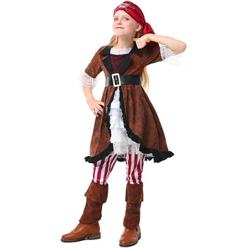 Očarljivo Pirat Noša Cosplay Halloween Kostum za Dekleta