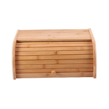 Naravna Bambus Kruh Imetnik Hrane Za Shranjevanje Posode Kuhinja Roll Vrh Kruh Škatla Za Shranjevanje Kuhinje Ponudbe